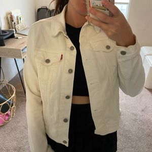 Levis white denim jacket